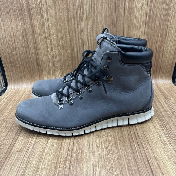 Cole Haan Zerogrand Water Resistant Leather Boots - Men's Size 13 M - Gray - Picture 3 of 9